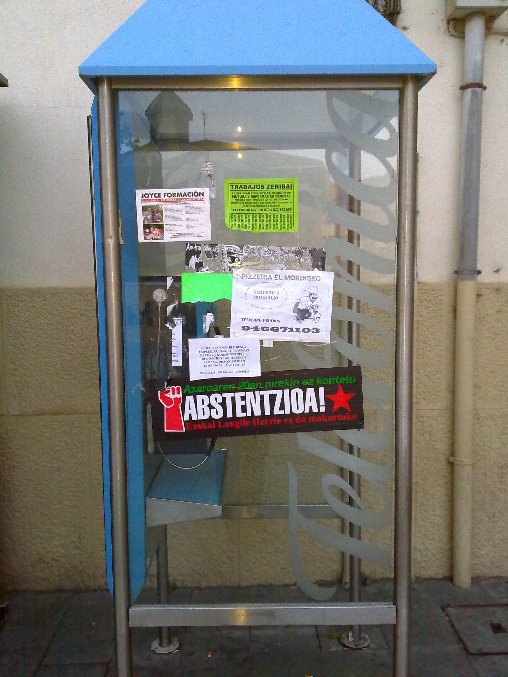 Abstentzioaren afitxa.