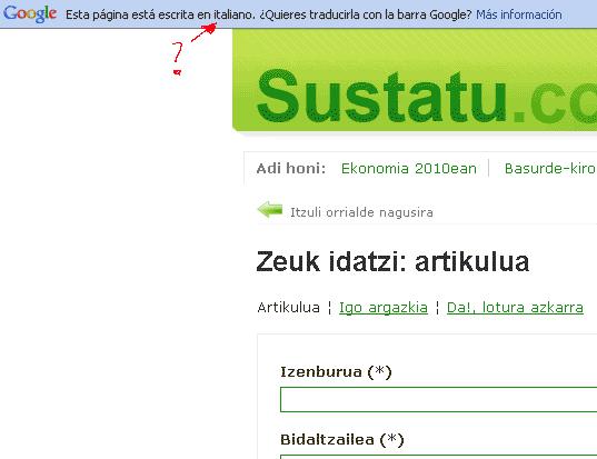 Googlek italieraz ari garela dio