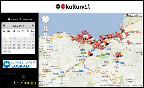 Udako ekitaldien mapa