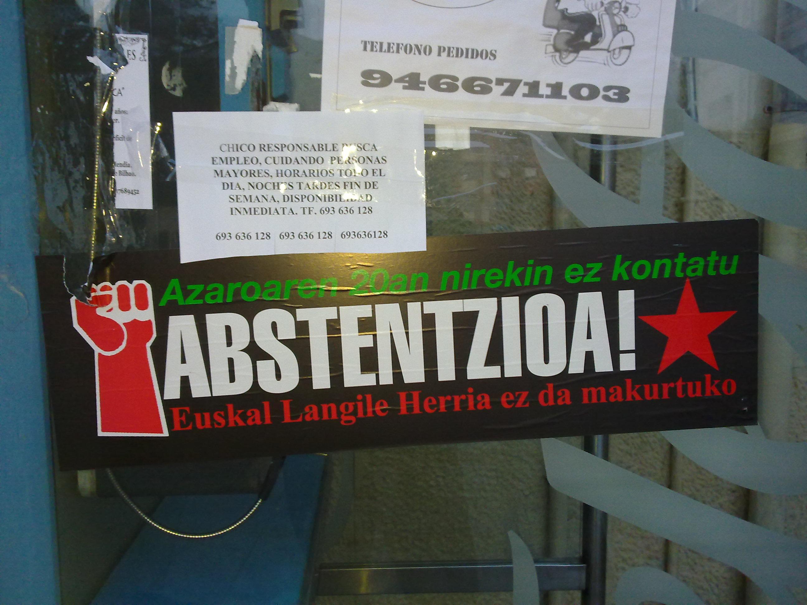Abstentzioaren afitxa.