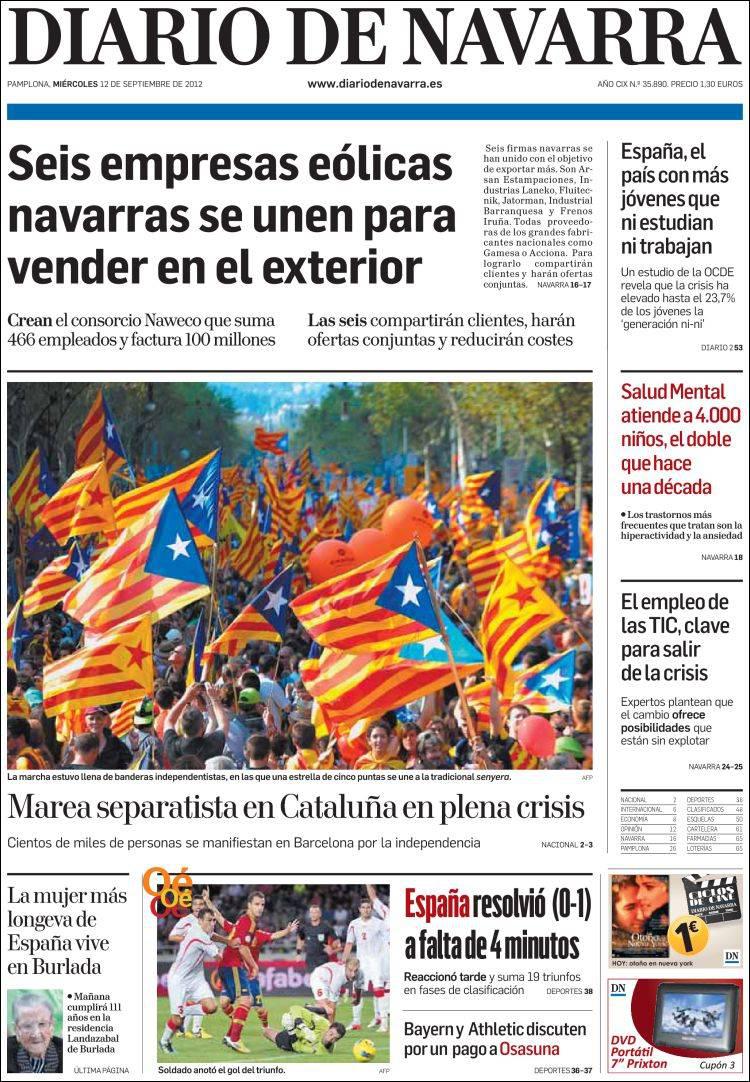 Portada 2012.09.12, Diario de Navarra
