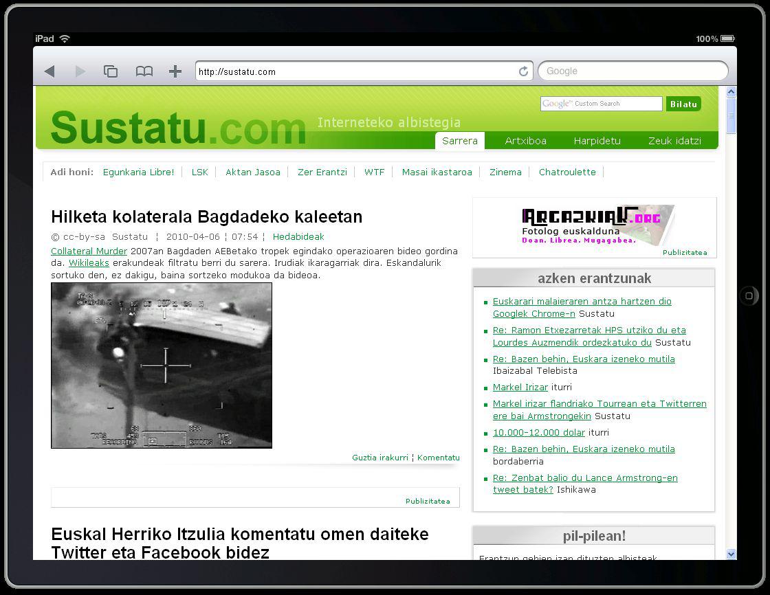 Sustatu iPad batean