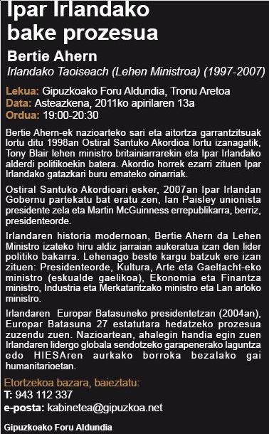 Bertie Ahern hitzaldia