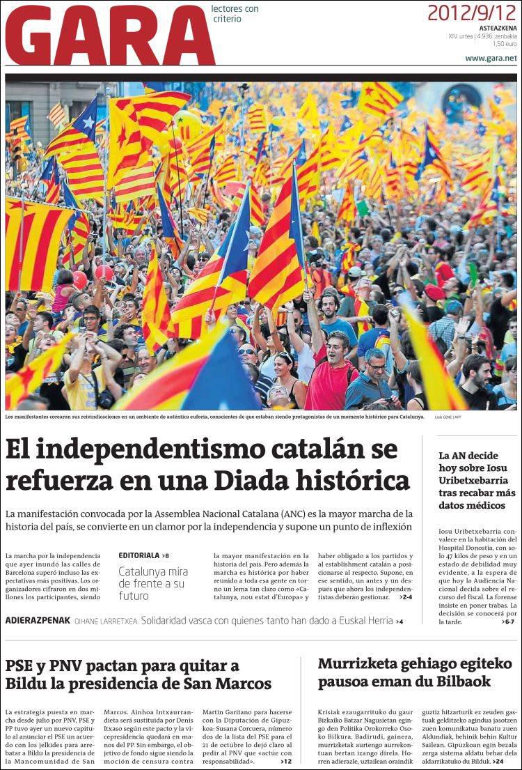 Portada 2012.09.12, Gara