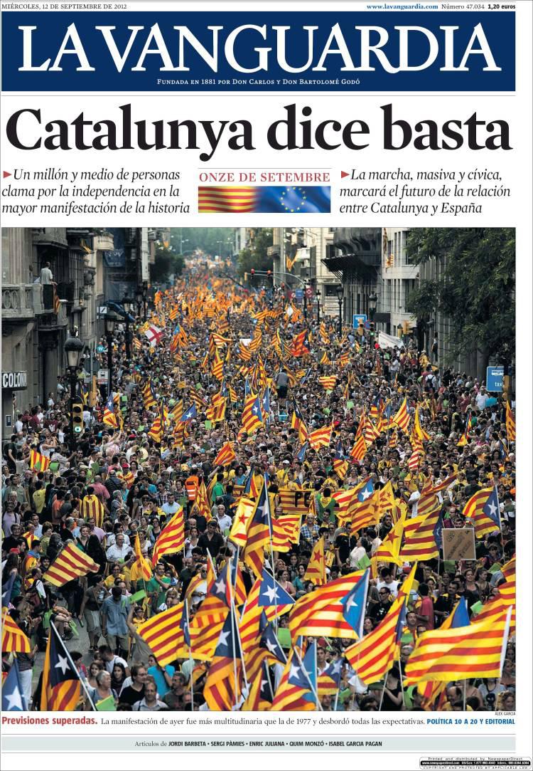 Portada 2012.09.12, La Vanguardia