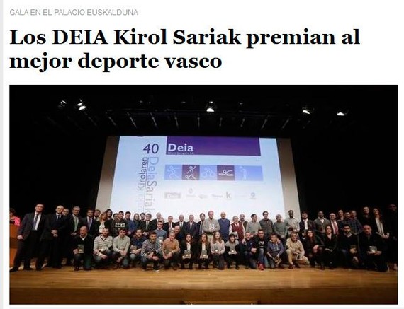 "Los DEIA Kirol Sariak": euskaraz, izena bakarrik