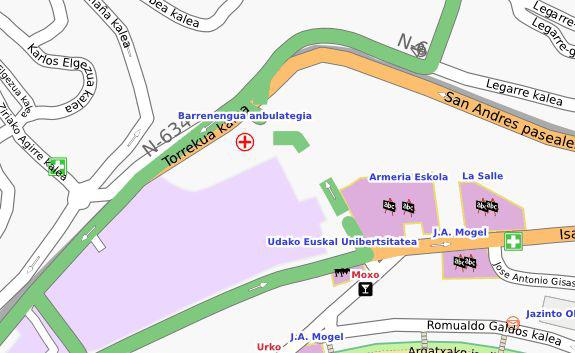 Kantoi istripua, OSM zuzenduta