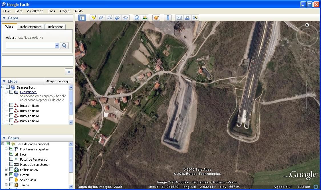 Eusko Jaurlaritzaren ortoargazkia Google Earthen