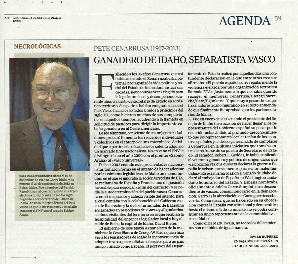 Javier Ruperezek Cenarrusaren aurka