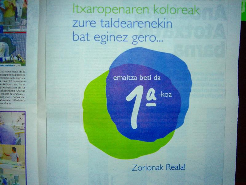 Reala "primerakoa" euzkaras Berrian