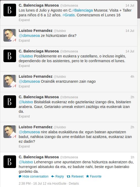 Balenciaga museoarekin elkarrizketa