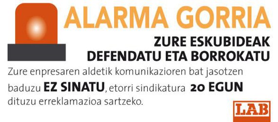 CGT-k LABen aurka aurkeztutako errekurtsoa onartu du epaitegiak