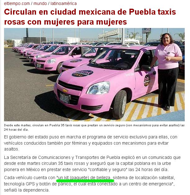 Taxiak emakumeentzat Mexikon