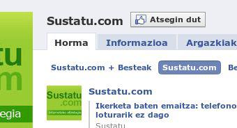 Sustatu.com orrialdea Facebooken