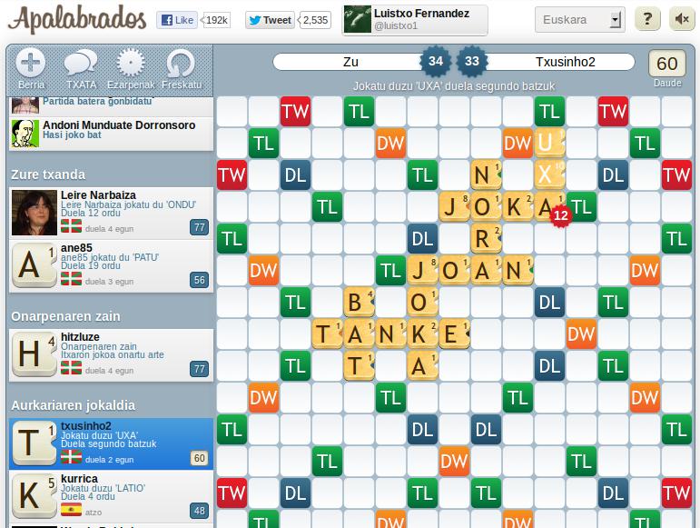 Apalabrados euskaraz Facebook-en