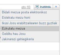 Buzz mezuak mututzeko