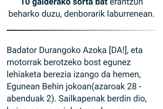 Asteko errepasoa: Azaroak 25 - Abenduak 1