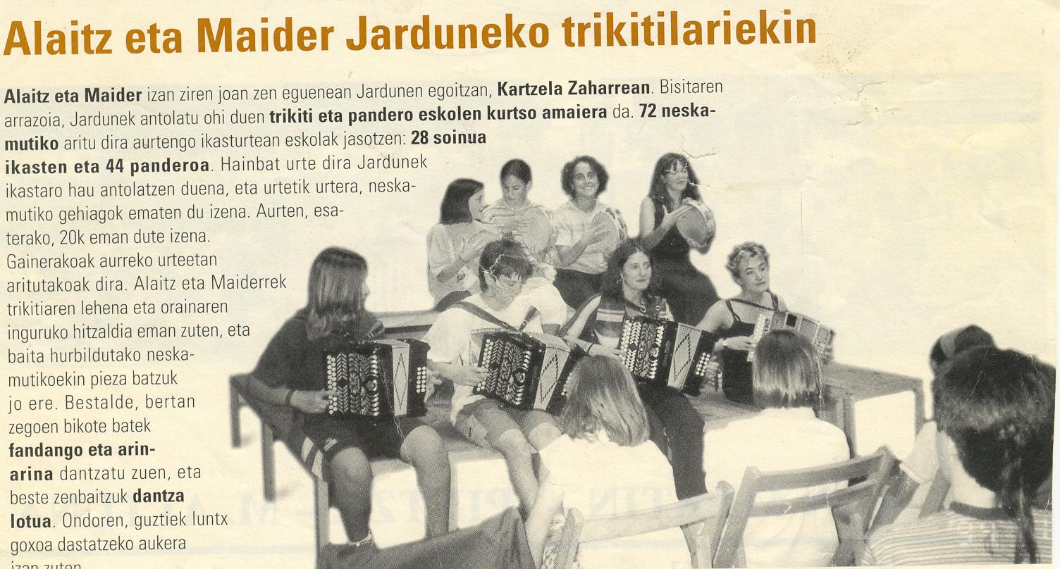 2000.urteko argazkia. Kurtso amaiera jardunen
