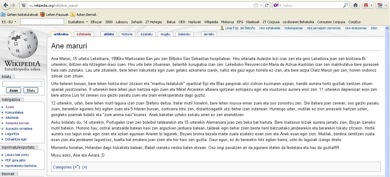 Bandalismo sortzailea Wikipedian 2011-11-10