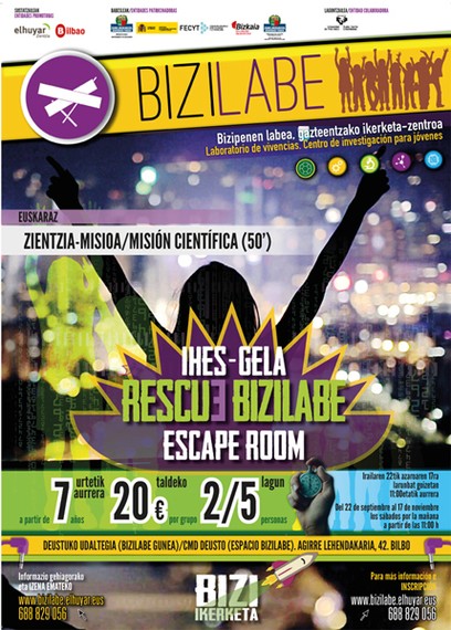 RESCUE BIZILABE, euskarazko ihes-gela berria gaurtik aurrera Bilbon