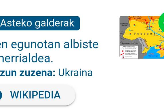 Ukraina da euskaraz, ez Ukrainia edo Ukrania