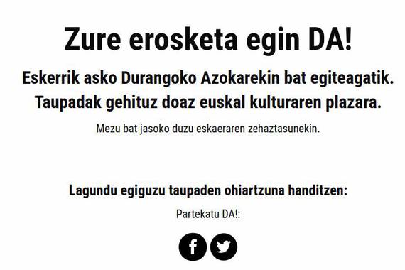 Erosketak egin daitezke jada Durangoko Azokako dendan