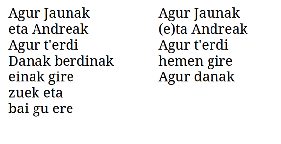 agur jaunak berria