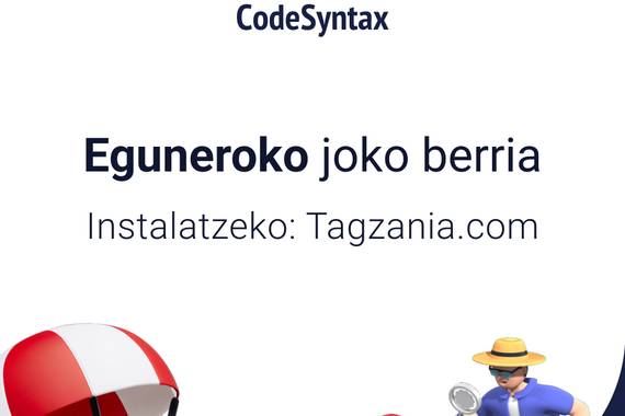 Tagzania app berria: Egunean Behinen ildotik, eguneroko joko eta erronka