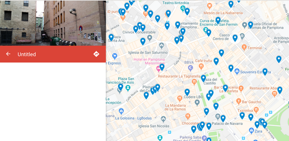 Iruñea kameraz betea dago, hemen gehienak mapa batean
