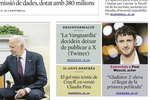 The Guardian eta La Vanguardia egunkariek X/Twitter utzi dute