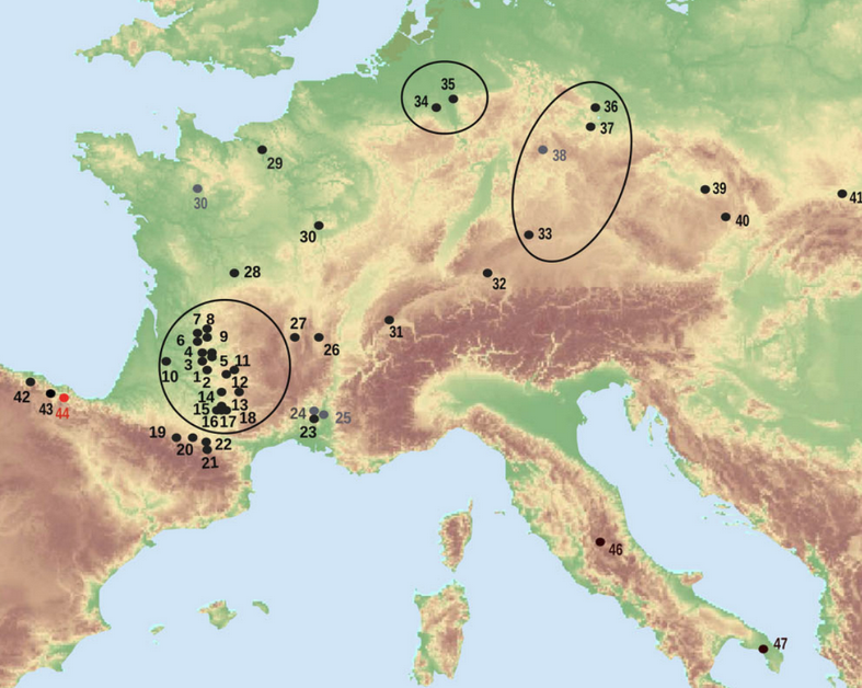Gönnerdorf-Lalinde estiloko Venusen hedapena Europan