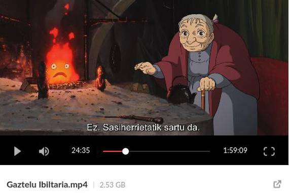 Euskal Encodings-eko hainbat material zuzenean ikusteko aukera, deskargarik gabe