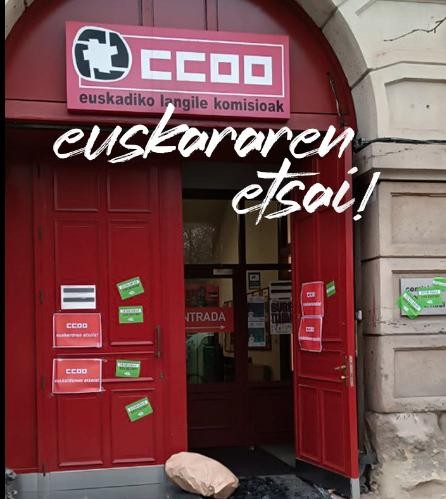 CCOOk mehatxu egin dio EHEri bideo bat Internetetik kendu ezean auzitara eramango dituztela