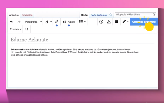 Nola sortu artikulu bat Wikipedian [Bideo tutoriala]
