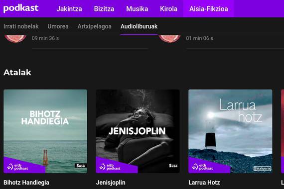 Euskarazko audioliburuak doan EITBren Podkast plataforman