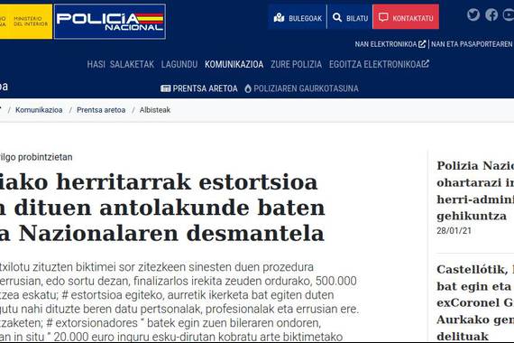 Polizia Nazionalaren desmantela