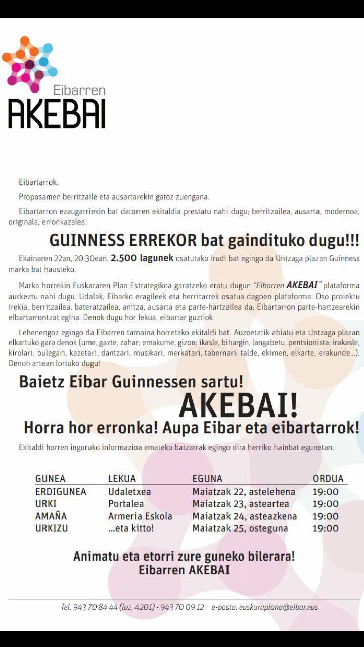 "Eibarren Akebai" Guinness Errekorra