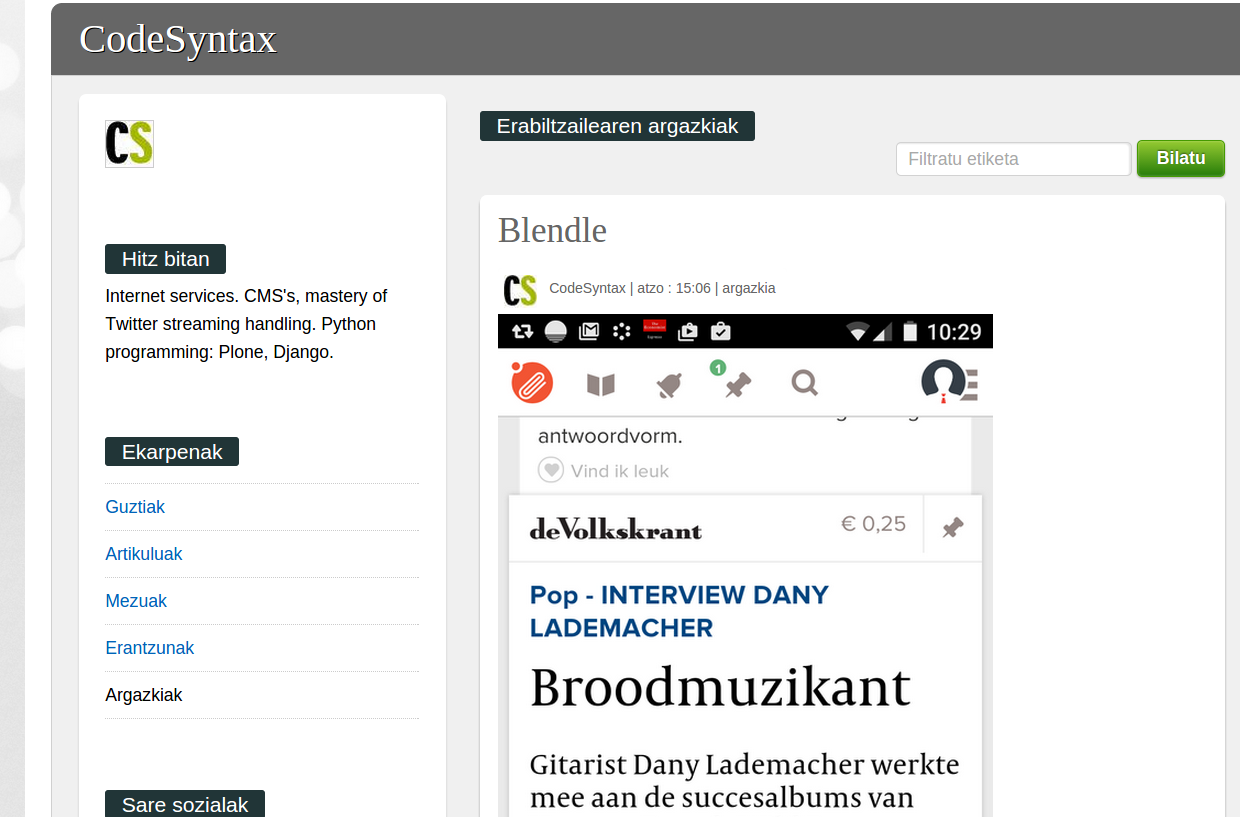 Erabiltzaileen profilean, argazkiak