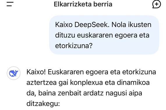 Deepseek, soziolinguista euskaltzalea