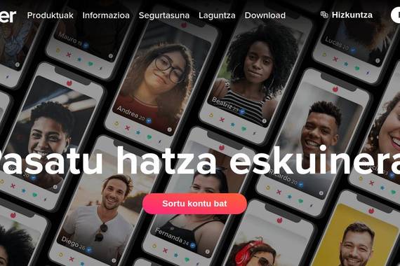 Tinder probatu dugu zuzenean (tira, euskaraz dagoela ikusteko, ez inoren profilik erakusten)