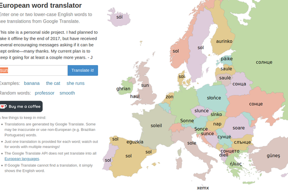 Europako etimologia mapa sinpleak lortzeko