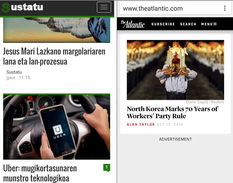 The Atlantic eta Sustatu mugikorrean