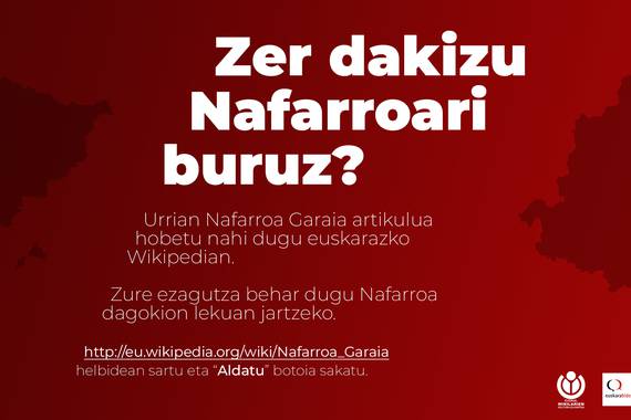 Hobetu dezagun Nafarroa Garaiaren artikulua Wikipedian