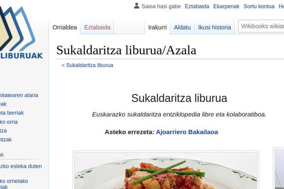 Elketa aurkezten, Wikipediarako prestaturiko errezeta liburua