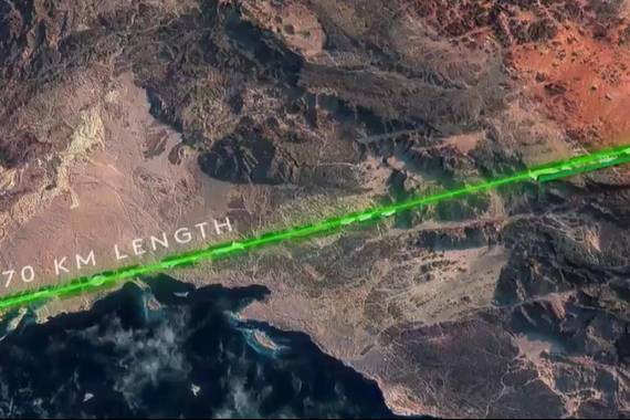 The Line edo Lerroa, 170 km luze izango omen den hiri futurista