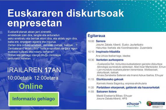 “Euskararen diskurtsoak enpresetan”, online jardunaldia