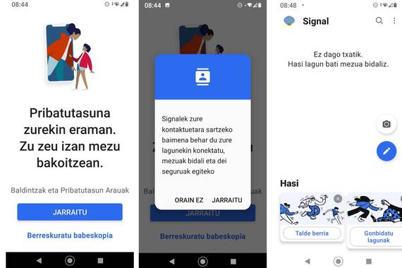 Signal mezularitza aplikazioa guztiz euskaratua