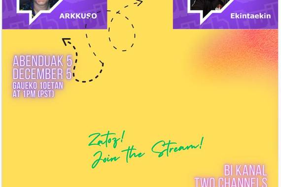 Astiz eta Orozen streaming ekitaldi elebiduna (euskaraz / ingelesez) bihar asteartez