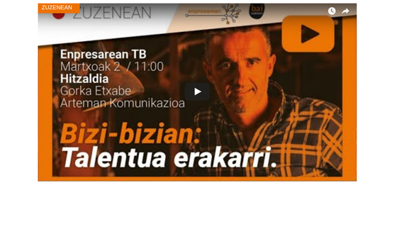 "Marka estrategia eta talentua erakartzea", hitzaldia zuzenean online ostiral goizean, EnpresareanTB
