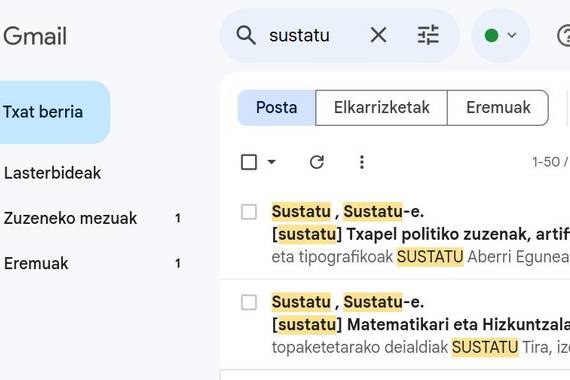 20 urte Gmail sortu zela, 15 euskaraz dagoela